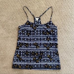 JCrew Blue & White Strappy Blouse Tank Sz 2